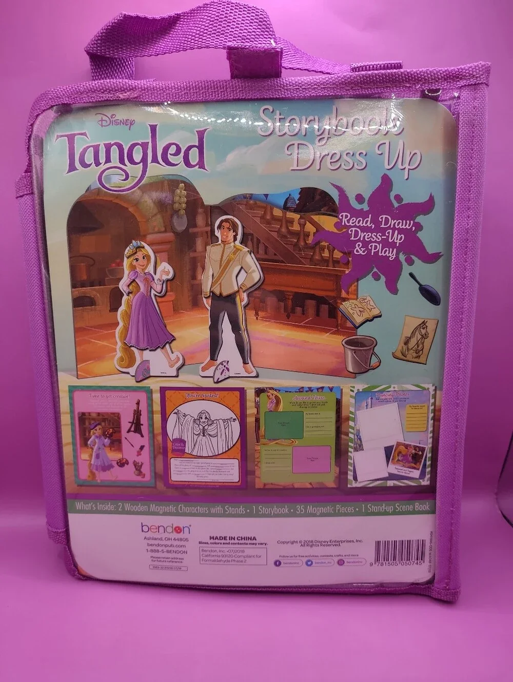 Disney Tangled Storybook Dress Up Dolls And Book Magnetic Playset Rare